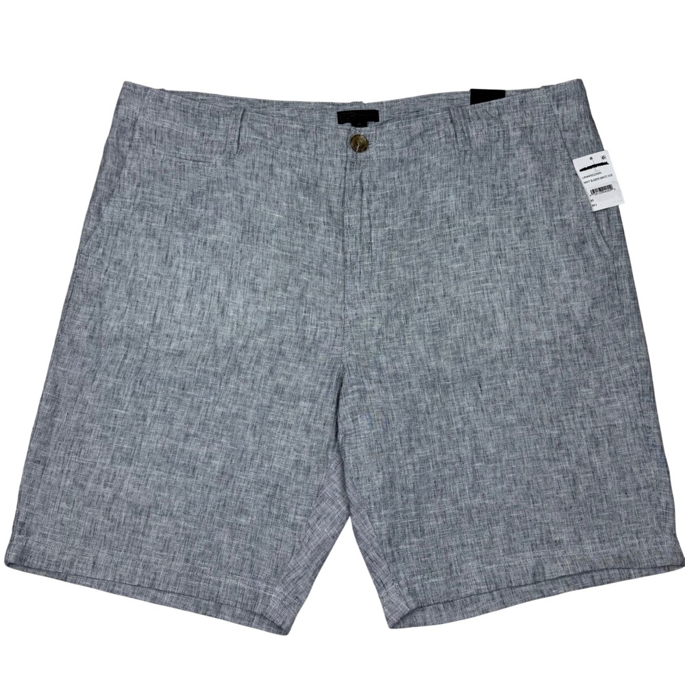 Nordstrom 14th & Union Slim Fit Linen Blend Shorts Mens 40 Blue White Resort NWT